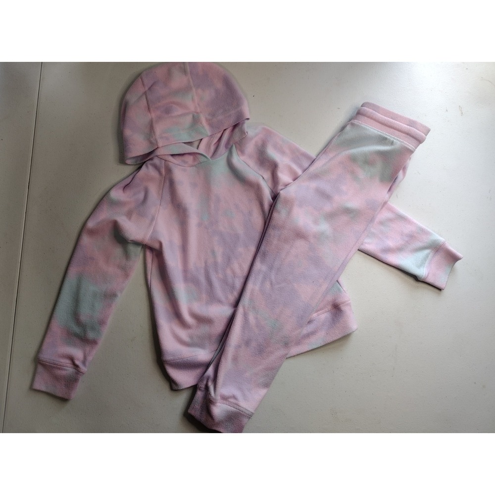 32 Degrees Heat Girls Pink Purple‎ Tie Dye Fleece Hoodie and Jogger Set XS 5-6